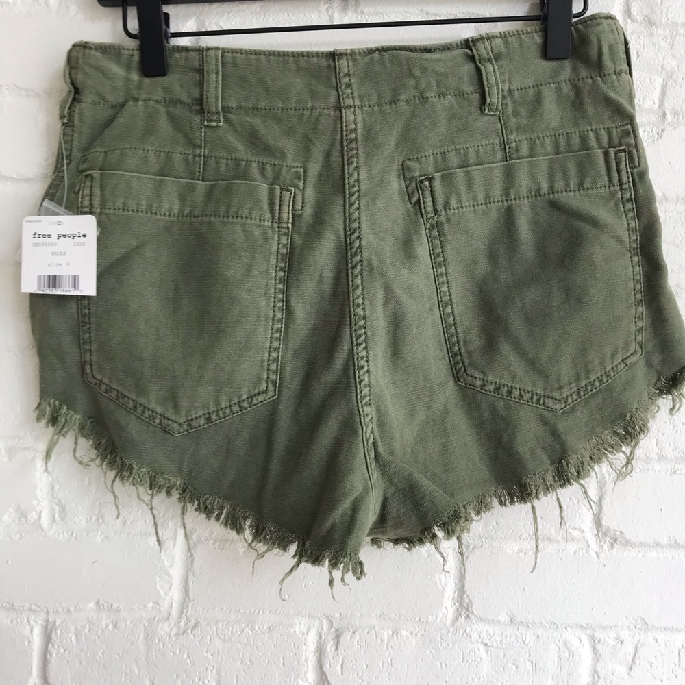 Free People Olive Green Jean Shorts